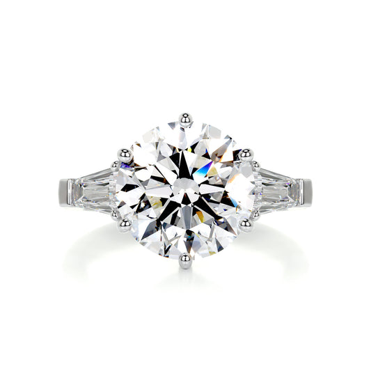 3.5 Carat · Round 3 stones ·   14K White Gold Round Cut Diamond Engagement Rings