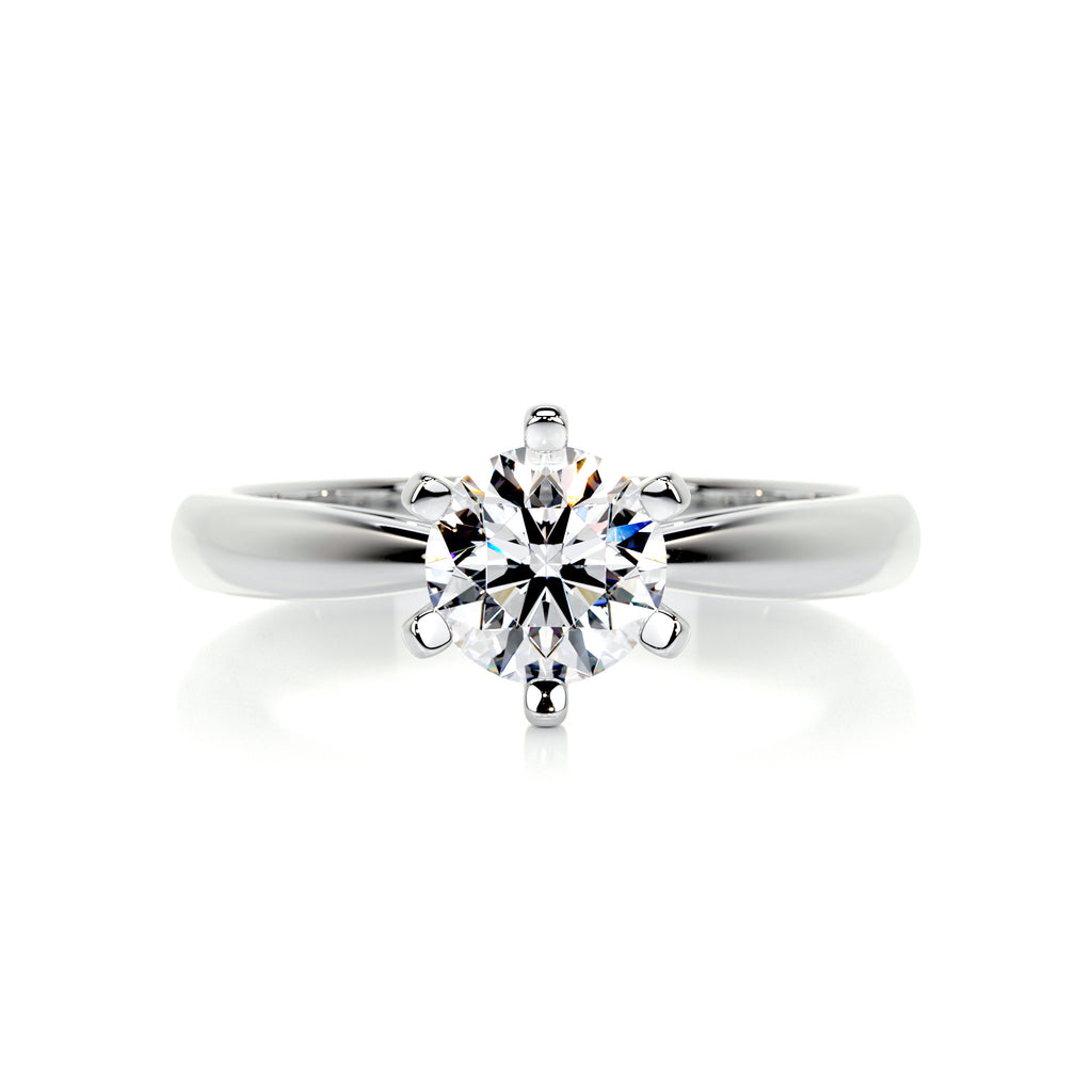 0.75 Carat · Round Solitaire ·   14K White Gold