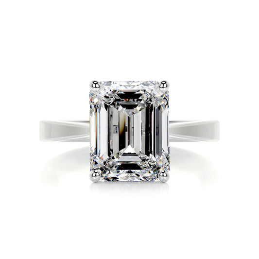 4 Carat · Emerald Solitaire ·   14K White Gold Emerald Cut Diamond Engagement Rings