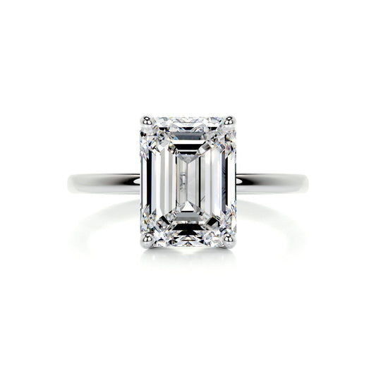 3 Carat · Emerald Solitaire ·   14K White Gold Emerald Cut Diamond Engagement Rings