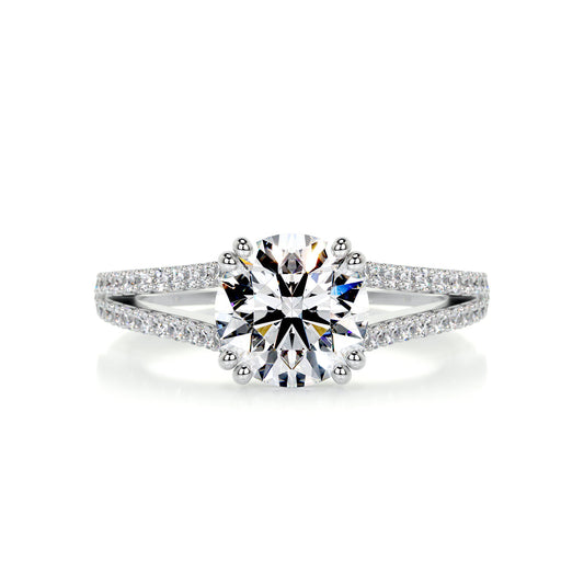 2 Carat · Round Pave ·   14K White Gold Round Cut Diamond Engagement Rings