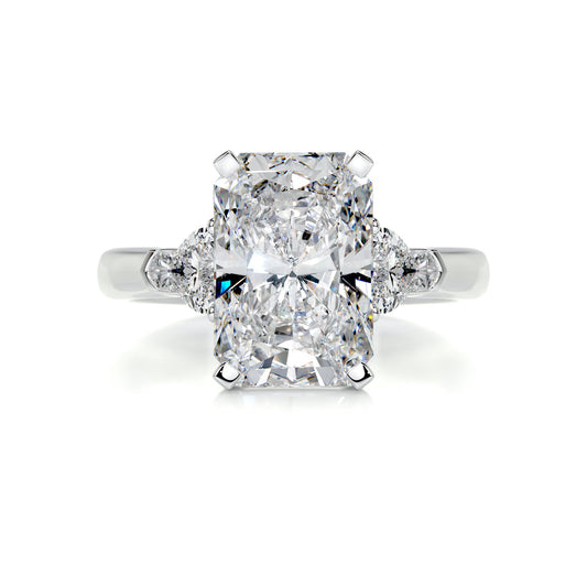 5.50 Carat · Radiant 3 Stones ·   14K White Gold Radiant Cut Diamond Engagement Rings