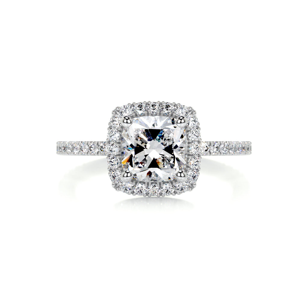 1.5 Carat · Cushion Halo ·   14K White Gold white white