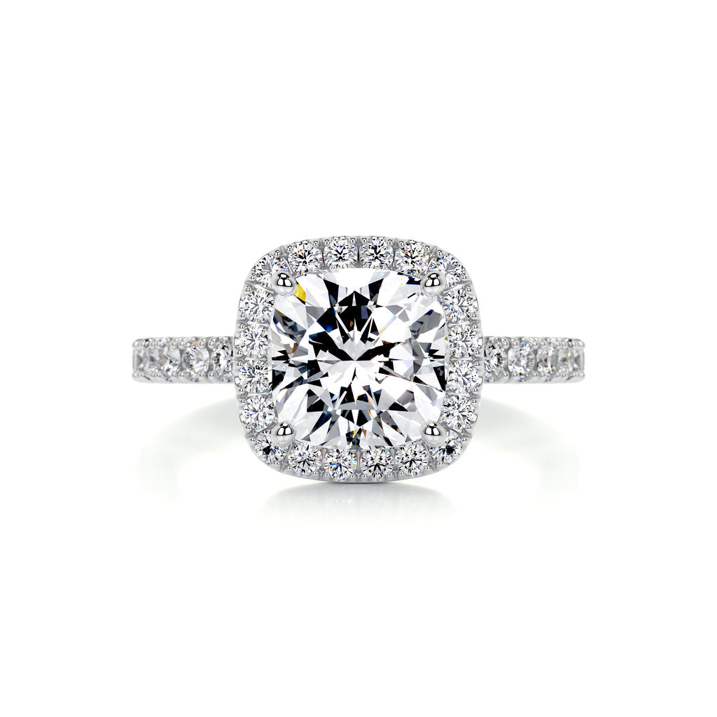 3.30 Carat · Cushion Halo ·   14K White Gold Cushion Cut Diamond Engagement ring