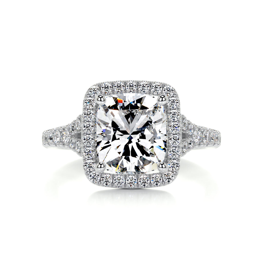 3.7 Carat · Cushion Halo ·   14K White Gold Cushion Cut Diamond Engagement ring