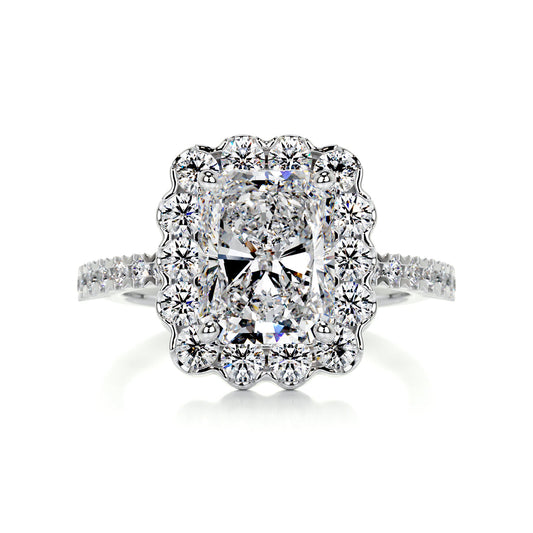 2.5 Carat · Radiant Halo ·   14K White Gold Radiant Cut Diamond Engagement Rings