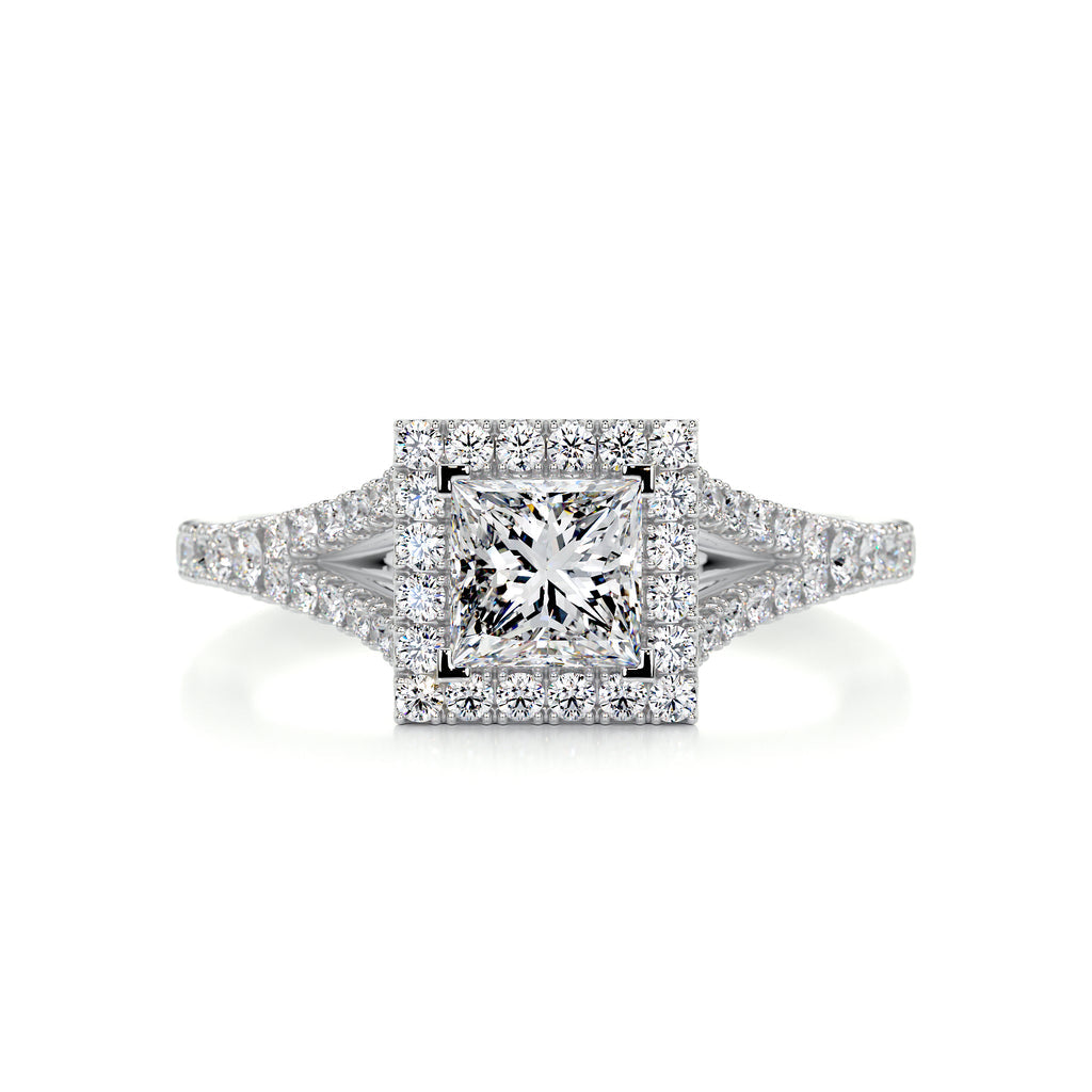 1.25 Carat · Princess Halo ·   14K White Gold