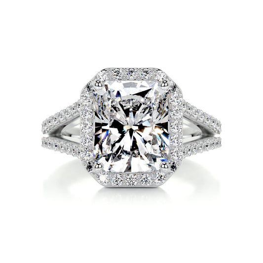 3.50 Carat · Radiant Halo ·   14K White Gold Radiant Cut Diamond Engagement Rings