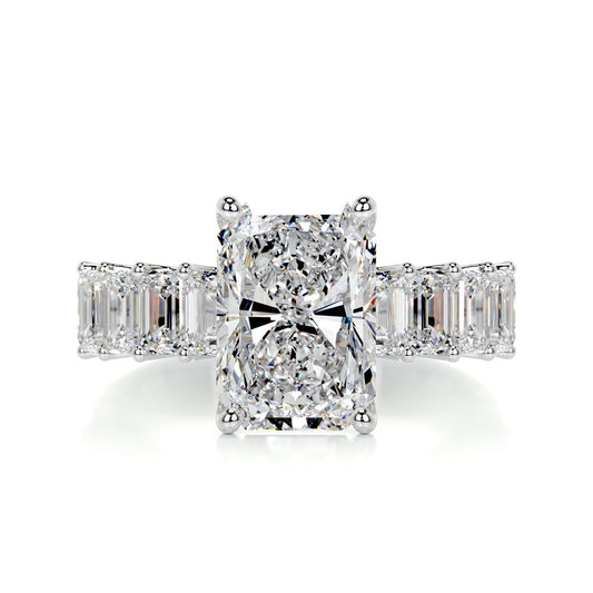 5 Carat · Radiant Pave ·   14K White Gold Radiant Cut Diamond Engagement Rings