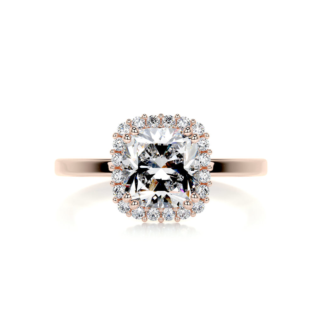 1.75 Carat · Cushion Halo ·    14K Rose Gold