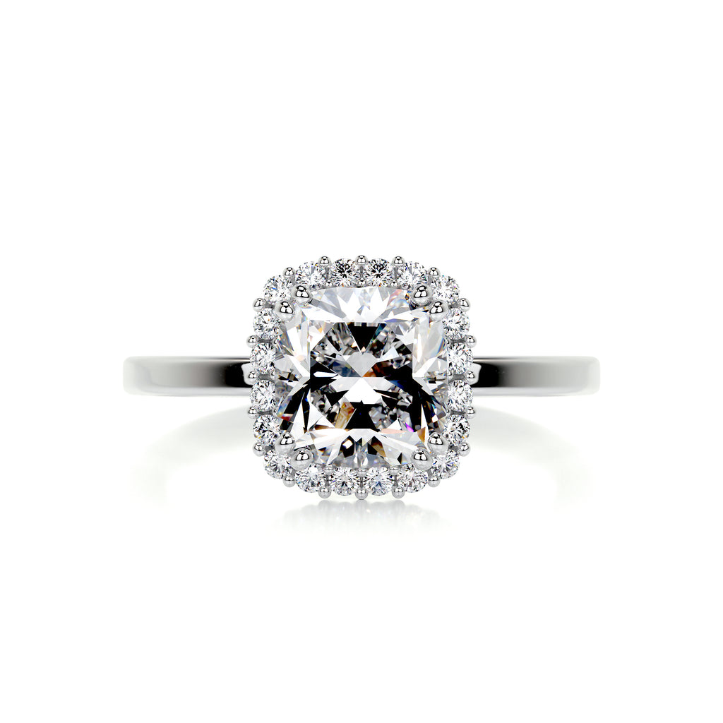 1.75 Carat · Cushion Halo ·    14K White Gold