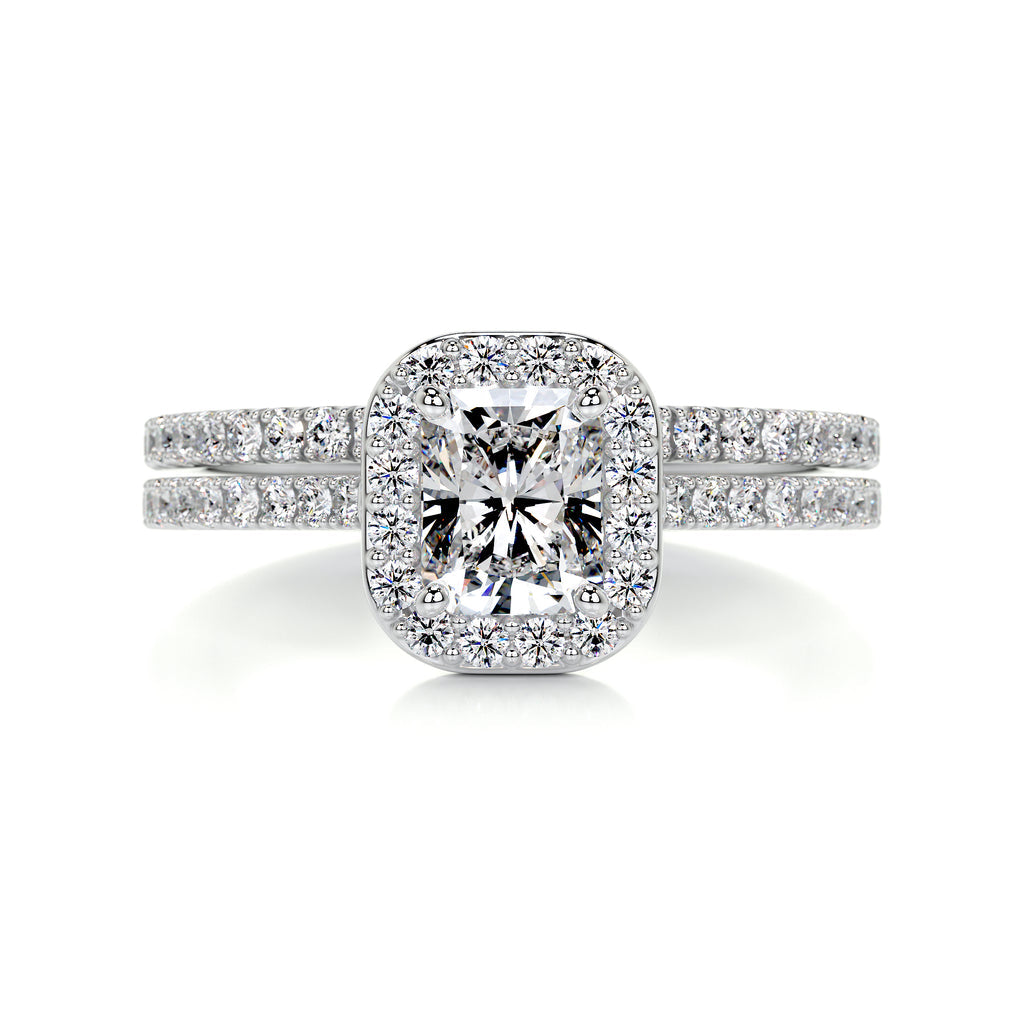 1.5 Carat · Radiant Halo ·   14K White Gold Bridal Sets