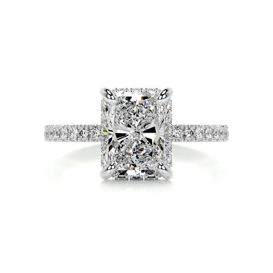 2 Carat · Radiant Hidden Halo ·   14K White Gold Radiant Cut Diamond Engagement Rings