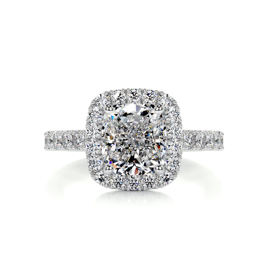 2 Carat · Cushion Halo ·   14K White Gold Cushion Cut Diamond Engagement ring