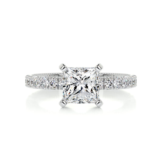 2 Carat · Princess Pave ·   14K White Gold Princess Cut Diamond Engagement Ring