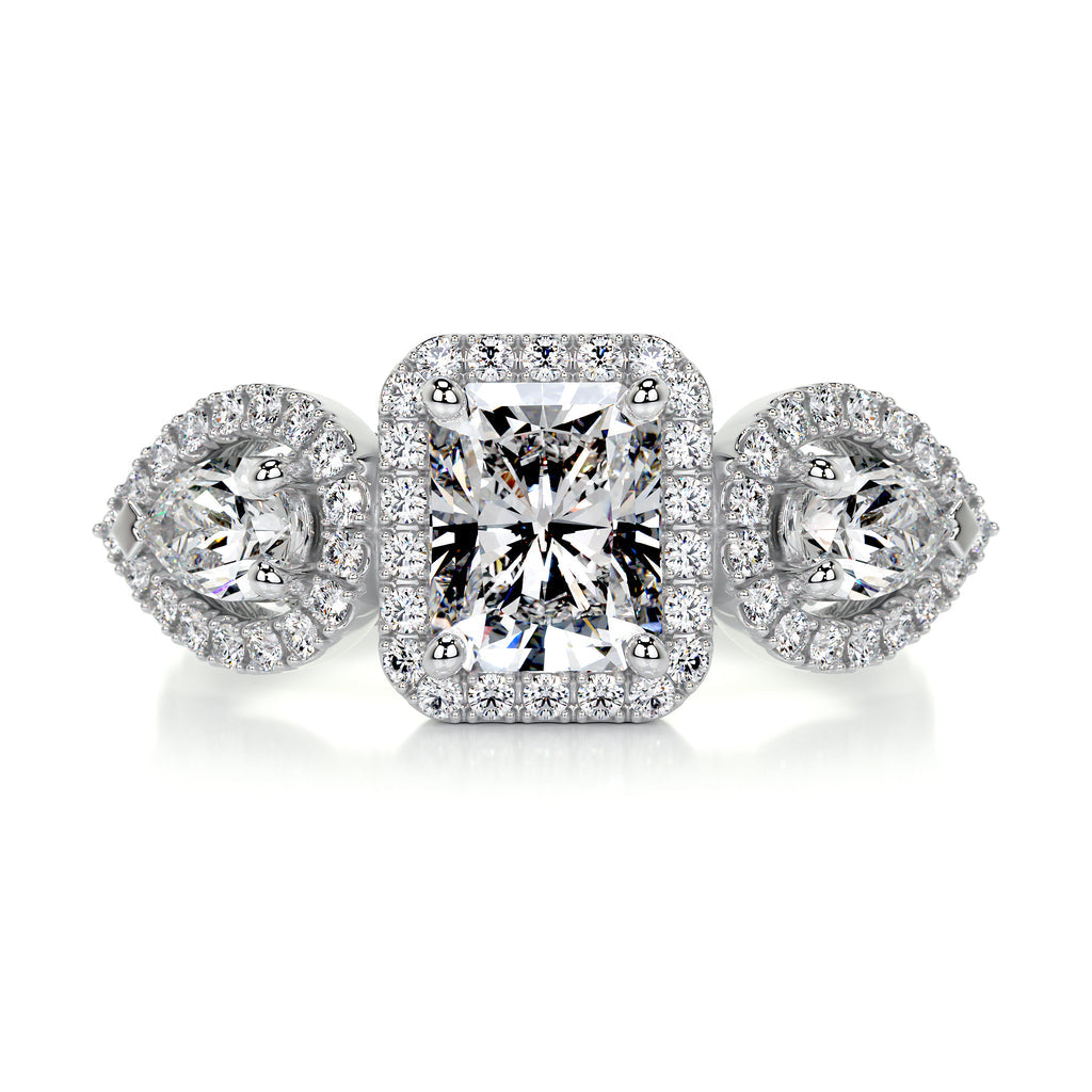 2.15 Carat · Radiant Halo ·    14K White Gold Radiant Cut Diamond Engagement Rings