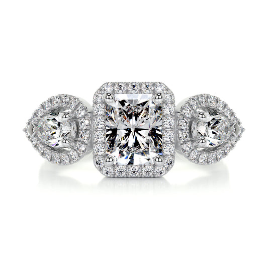 2.15 Carat · Radiant Halo ·    14K White Gold Radiant Cut Diamond Engagement Rings