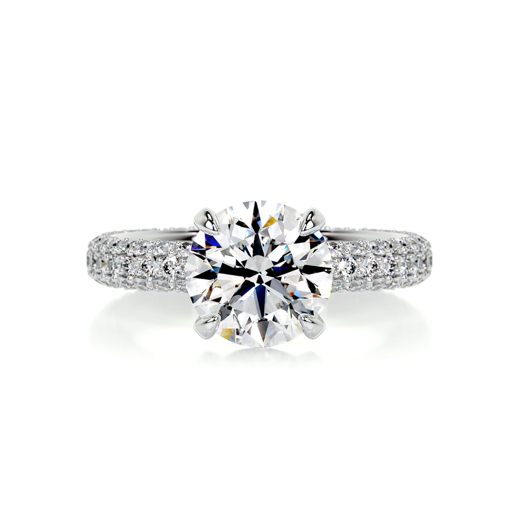 2.5 Carat · Round Pave ·   14K White Gold Round Cut Diamond Engagement Rings