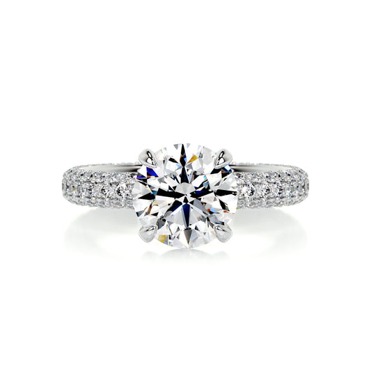 2.5 Carat · Round Pave ·   14K White Gold Round Cut Diamond Engagement Rings