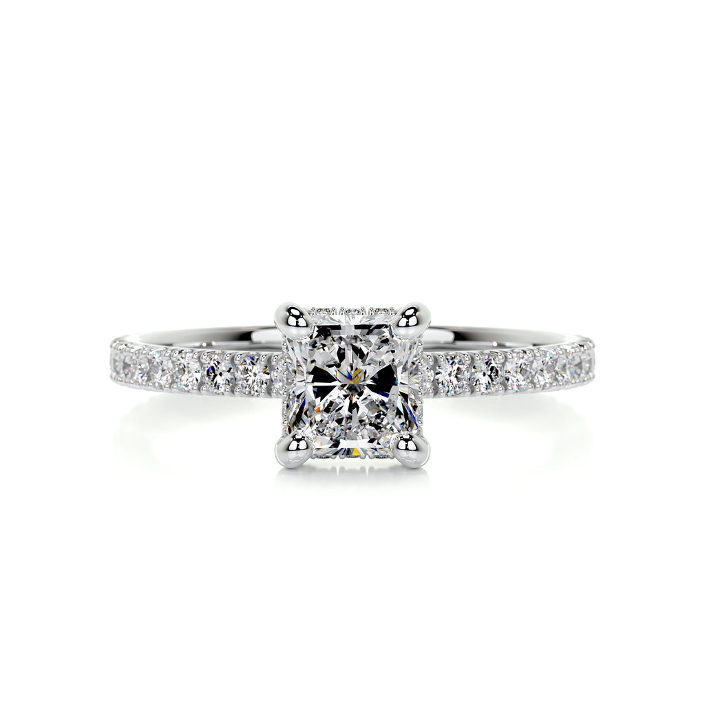 1.50 Carat · Radiant Hidden Halo ·   14K White Gold Radiant Cut Diamond Engagement Rings