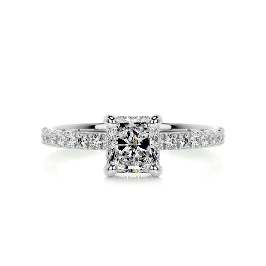 1.50 Carat · Radiant Hidden Halo ·   14K White Gold Radiant Cut Diamond Engagement Rings