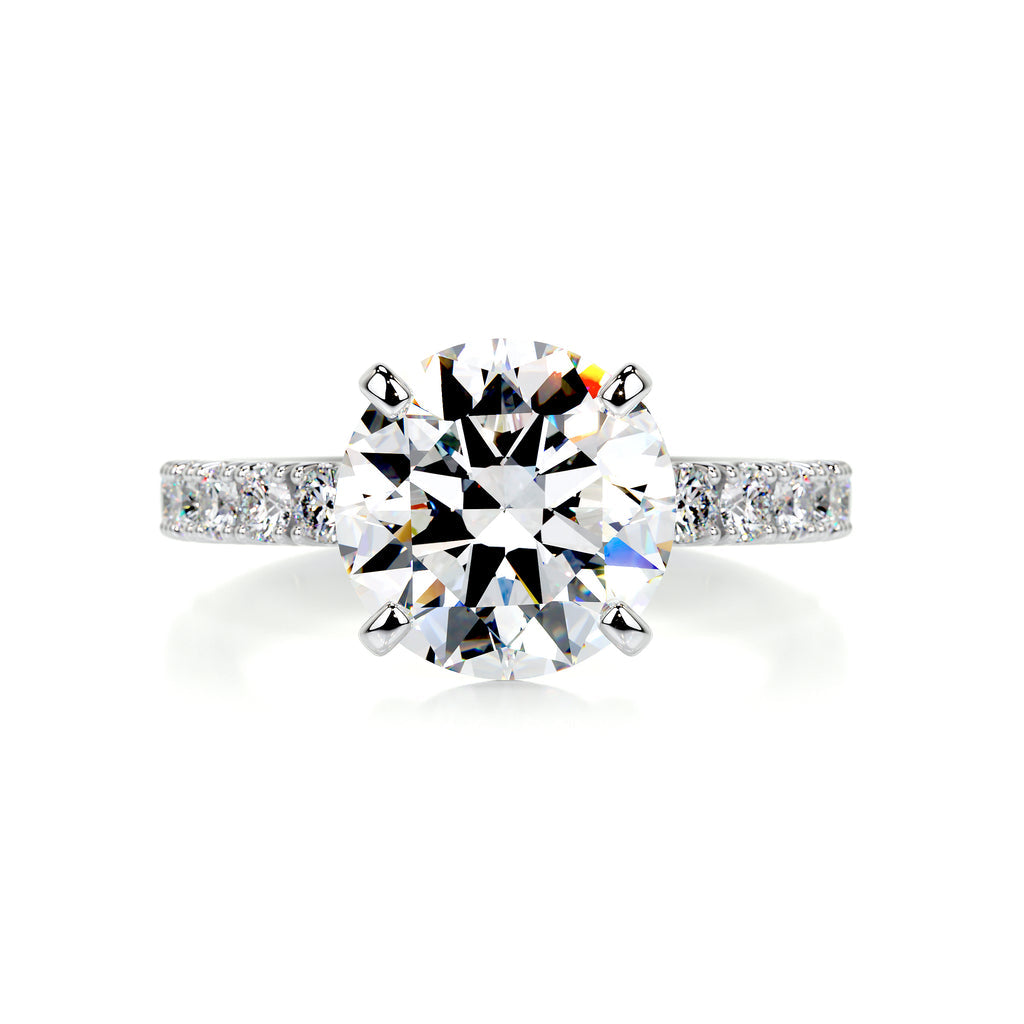 3.62 Carat · Round Pave ·   14K White Gold Moissanite Rings