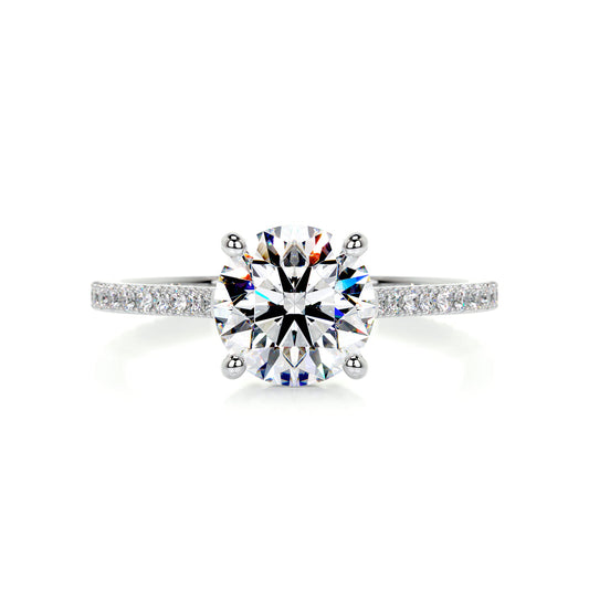 2.25 Carat · Round Pave ·   14K White Gold Moissanite Rings