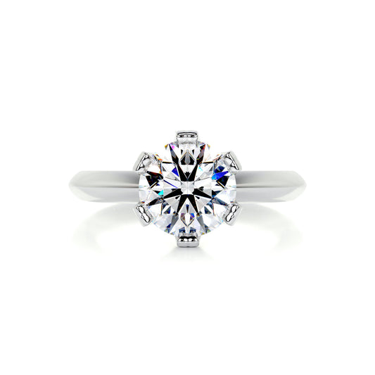 1.5 Carat · Round Solitaire ·   14K White Gold Moissanite Rings