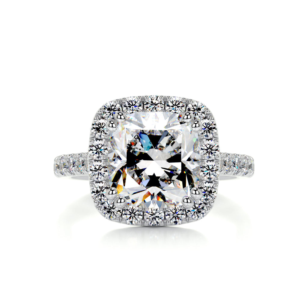 5.2 Carat · Cushion Halo ·   14K White Gold Moissanite Rings