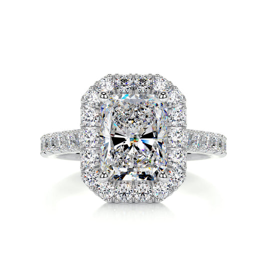 2.3 Carat · Radiant Halo ·   14K White Gold Moissanite Rings