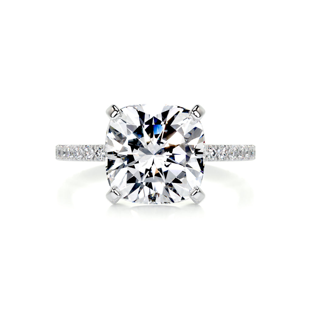 4.5 Carat · Cushion Pave ·   14K White Gold Moissanite Rings