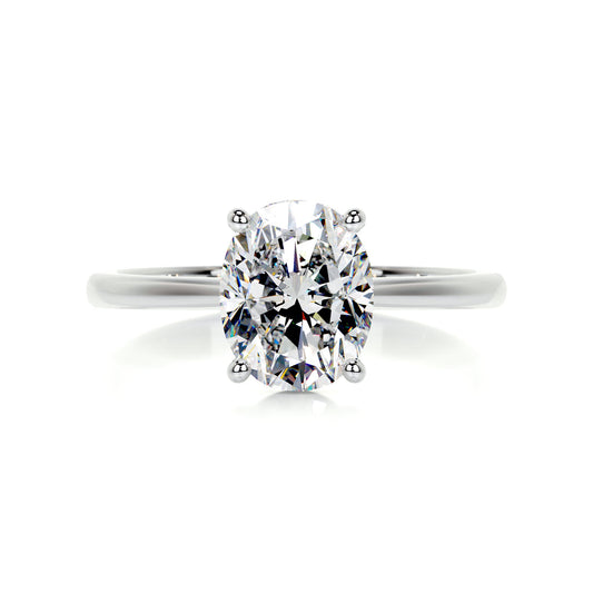 1.5 Carat · Oval Solitaire ·   14K White Gold Moissanite Rings