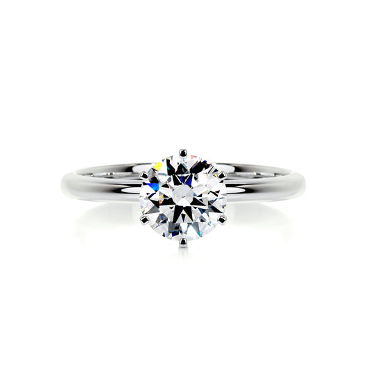 1 Carat · Round Solitaire ·   14K White Gold Moissanite Rings