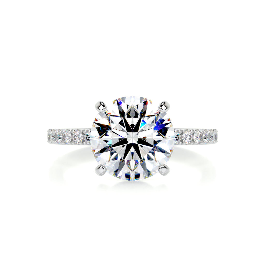 3.5 Carat · Round Hidden Halo ·   14K White Gold Moissanite Rings