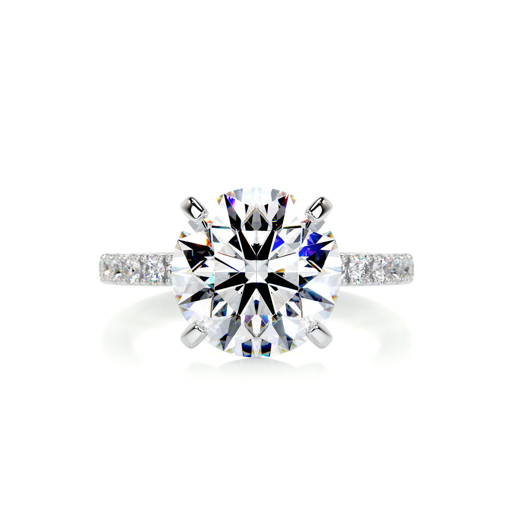 5.5 Carat · Round Pave ·   14K White Gold Moissanite Rings