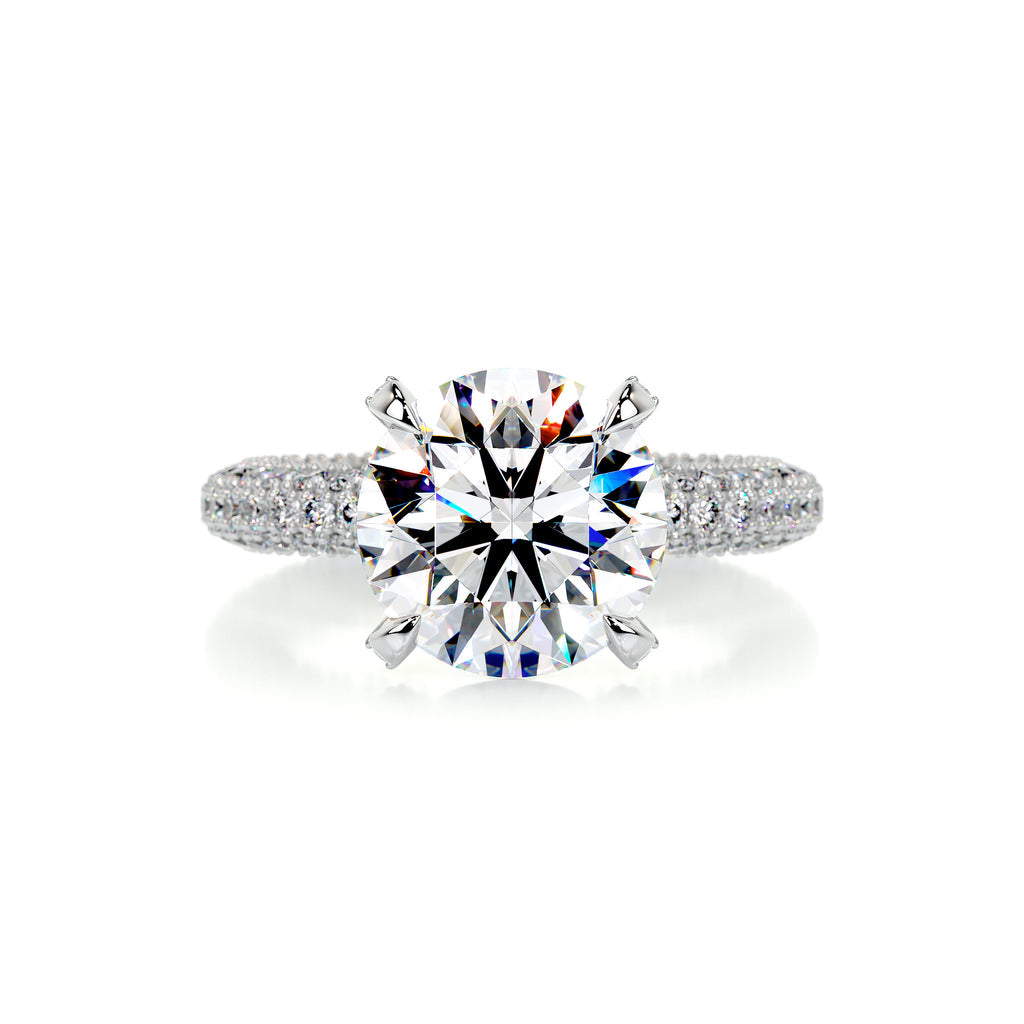 4.12 Carat · Round Hidden Halo ·   14K White Gold Moissanite Rings