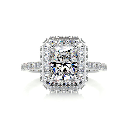 2.5 Carat · Radiant Halo ·   14K White Gold Moissanite Rings