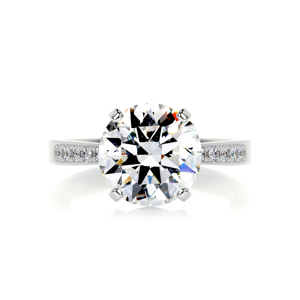 3.22 Carat · Round Pave ·   14K White Gold Moissanite Rings