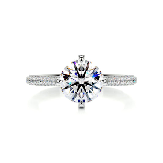 2.5 Carat · Round Hidden Halo ·   14K White Gold Moissanite Rings