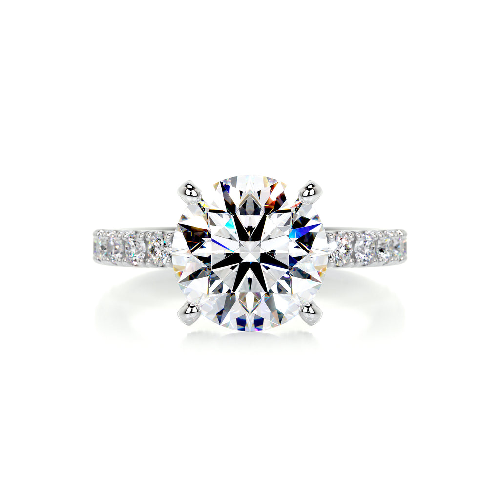 3.75 Carat · Round Pave ·   14K White Gold Moissanite Rings