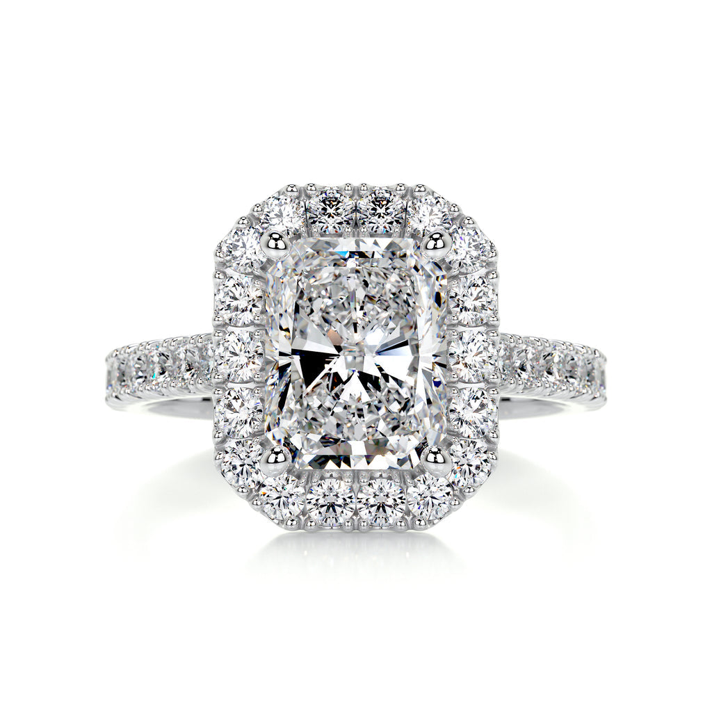 4.3 Carat · Radiant Halo ·   14K White Gold Moissanite Rings