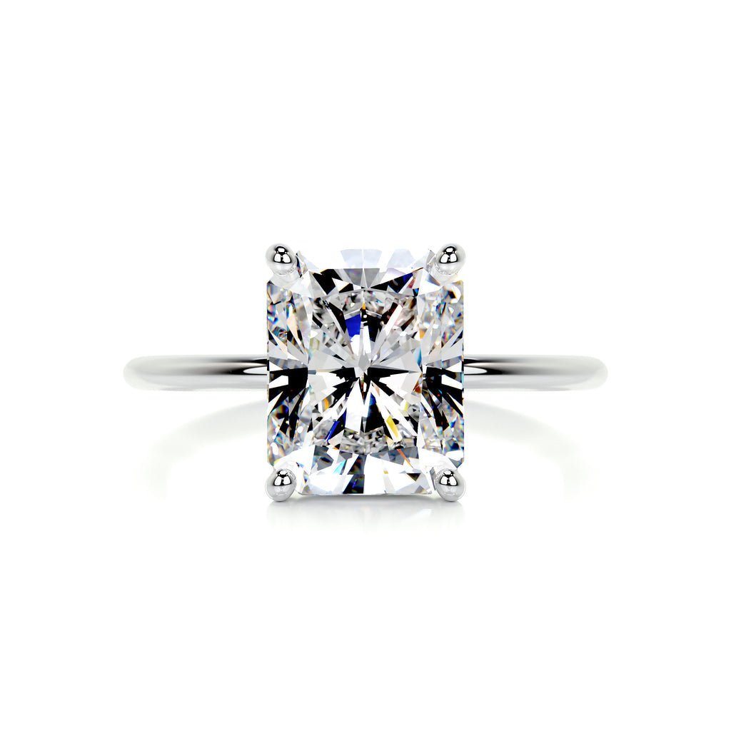 3.8 Carat · Radiant Solitaire ·   14K White Gold Moissanite Rings