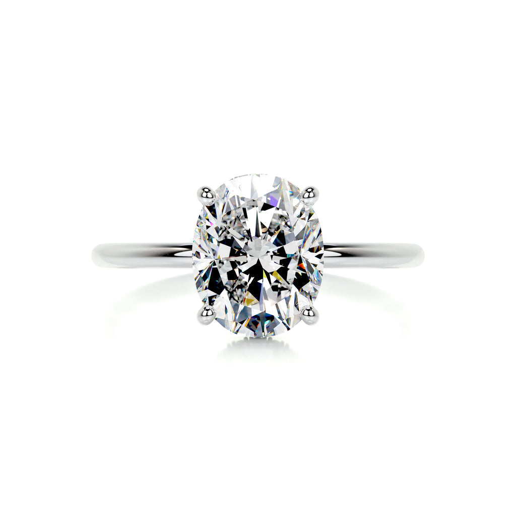 3.1 Carat · Oval Hidden Halo ·   14K White Gold Moissanite Rings