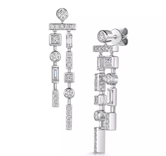 DG Code Diamond Drop Earrings