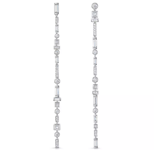 DG - Diamond Mismatched Drop Earrings