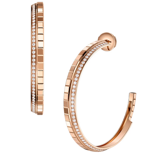 Chopard Ice Cube Rose Diamond Hoop Earrings