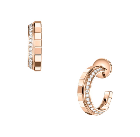 Chopard Ice Cube Rose Diamond Hoop Earrings