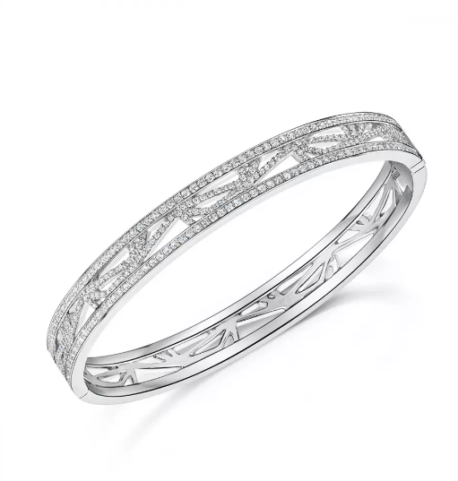 DG DNA Pave Diamond Skeleton Bangle