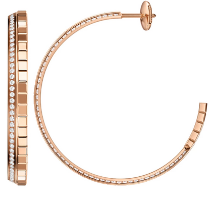 Chopard Ice Cube Rose Diamond Hoop Earrings