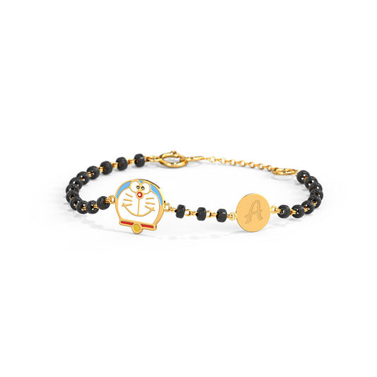 Gold Doraemon Personalised Baby Bracelet